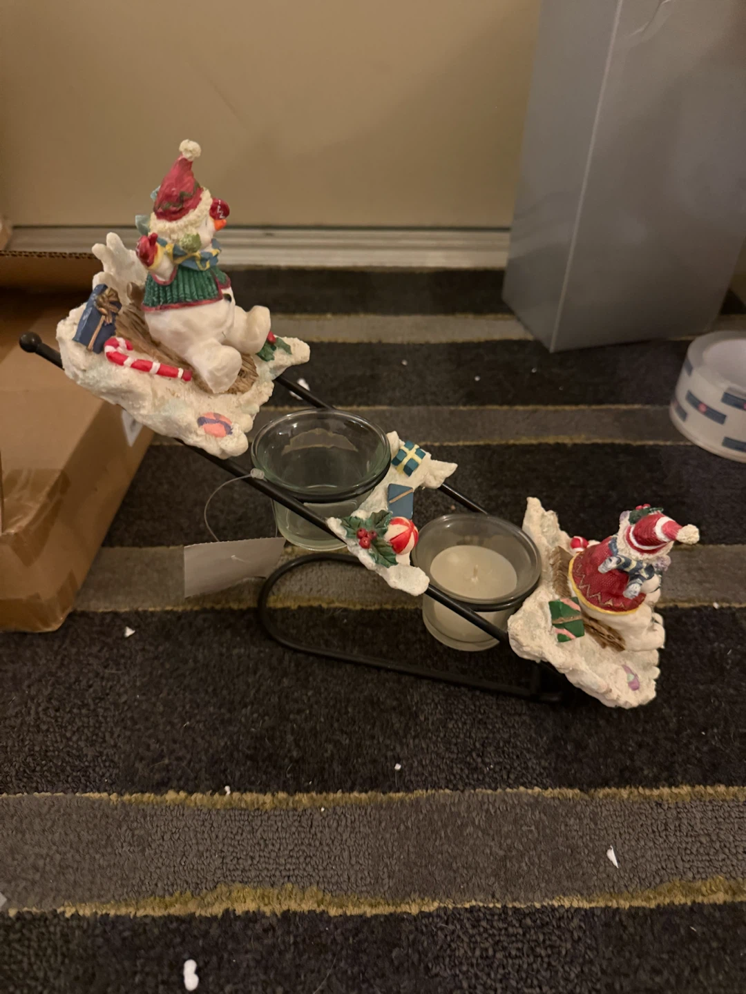 Christmas Snowman Tea Light Candle Holder
