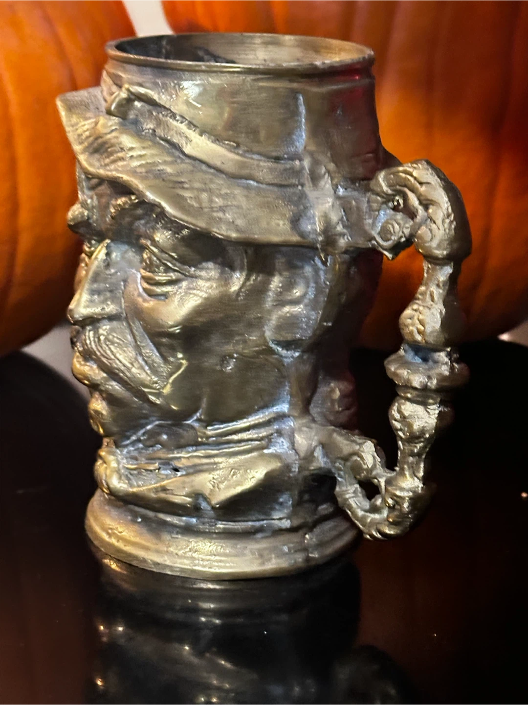 Vintage Civil War Soldier Commemorative Metal Bust Beer Stein - photo 2