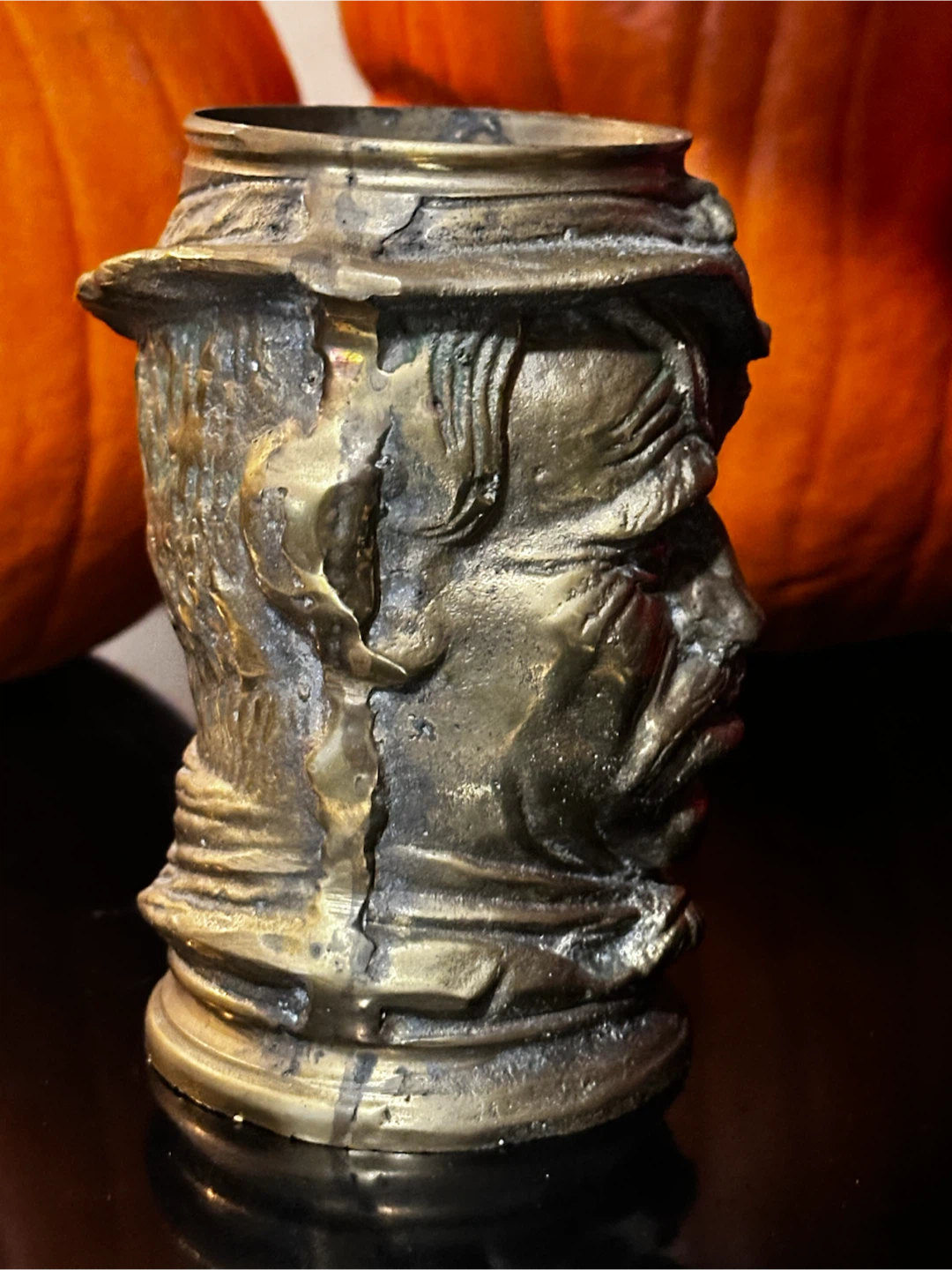 Vintage Civil War Soldier Commemorative Metal Bust Beer Stein - photo 3