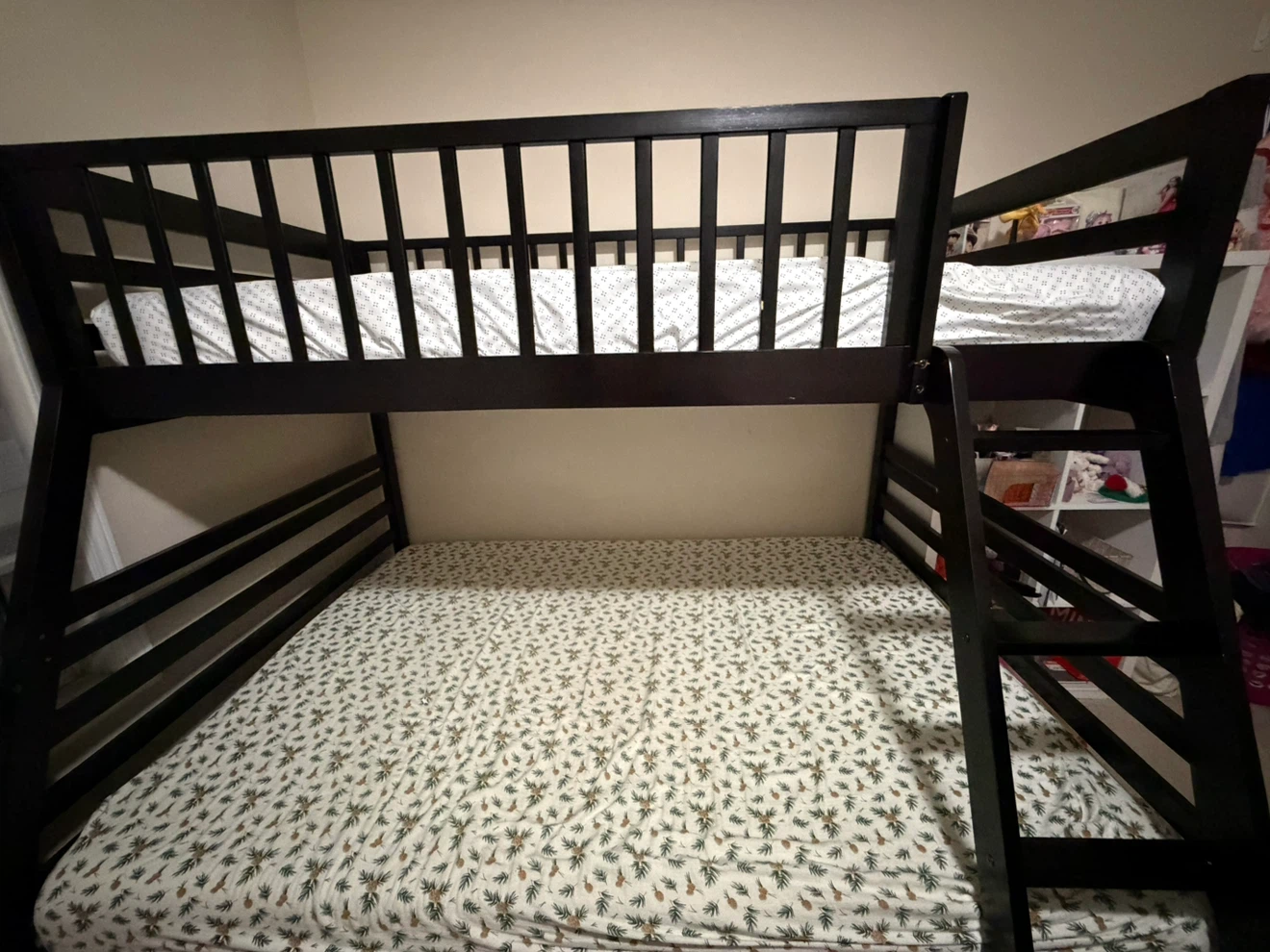 Dark Brown Wooden Bunk Bed Frame
