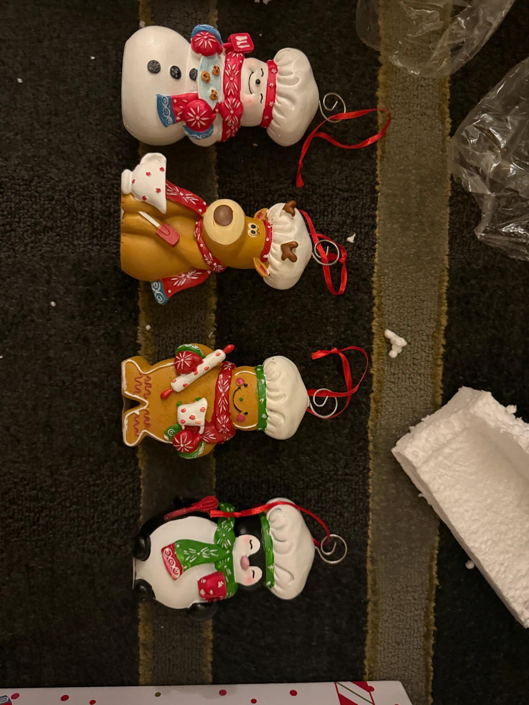 Set of 4 Chef Theme Christmas Ornaments