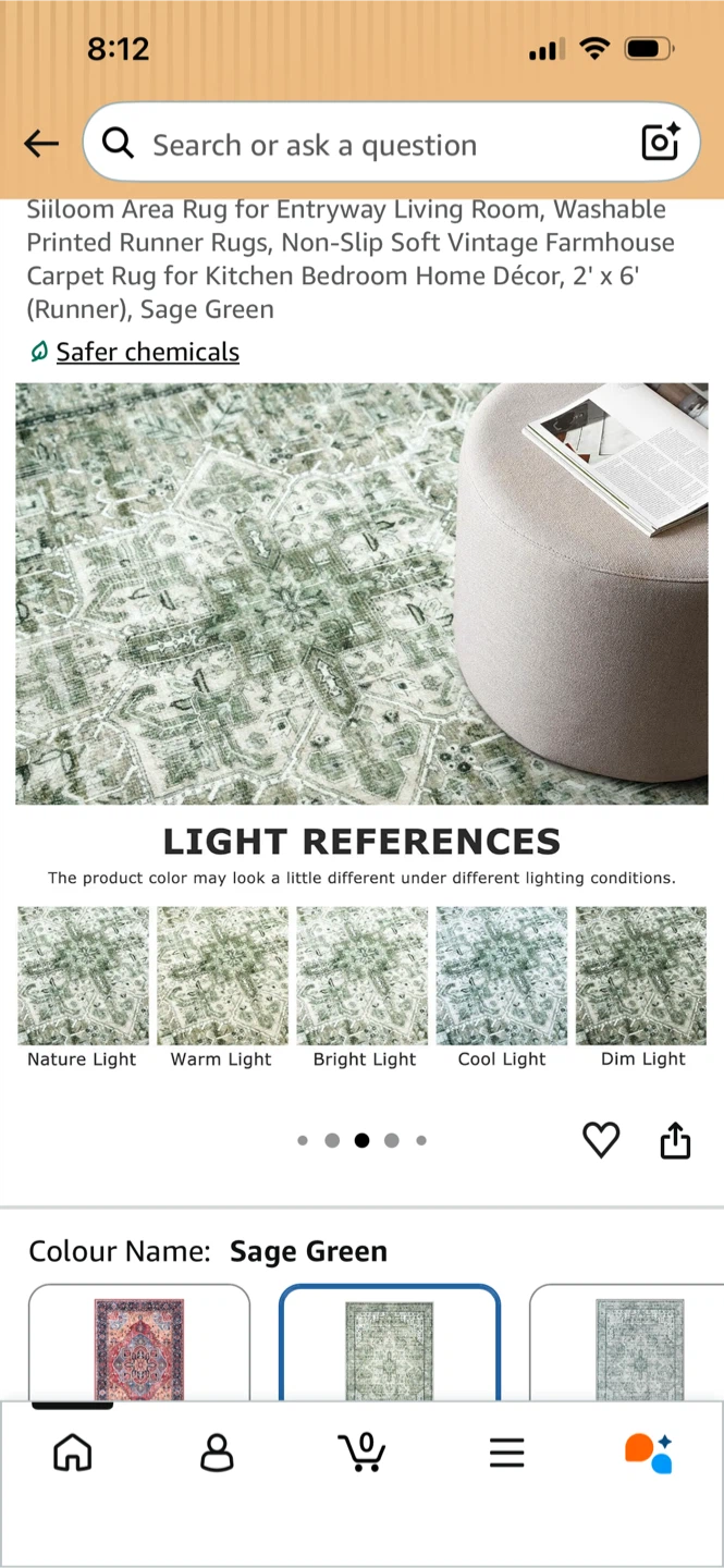 New-Siiloom Dark Green Runner Rug 2' x 6' - photo 3