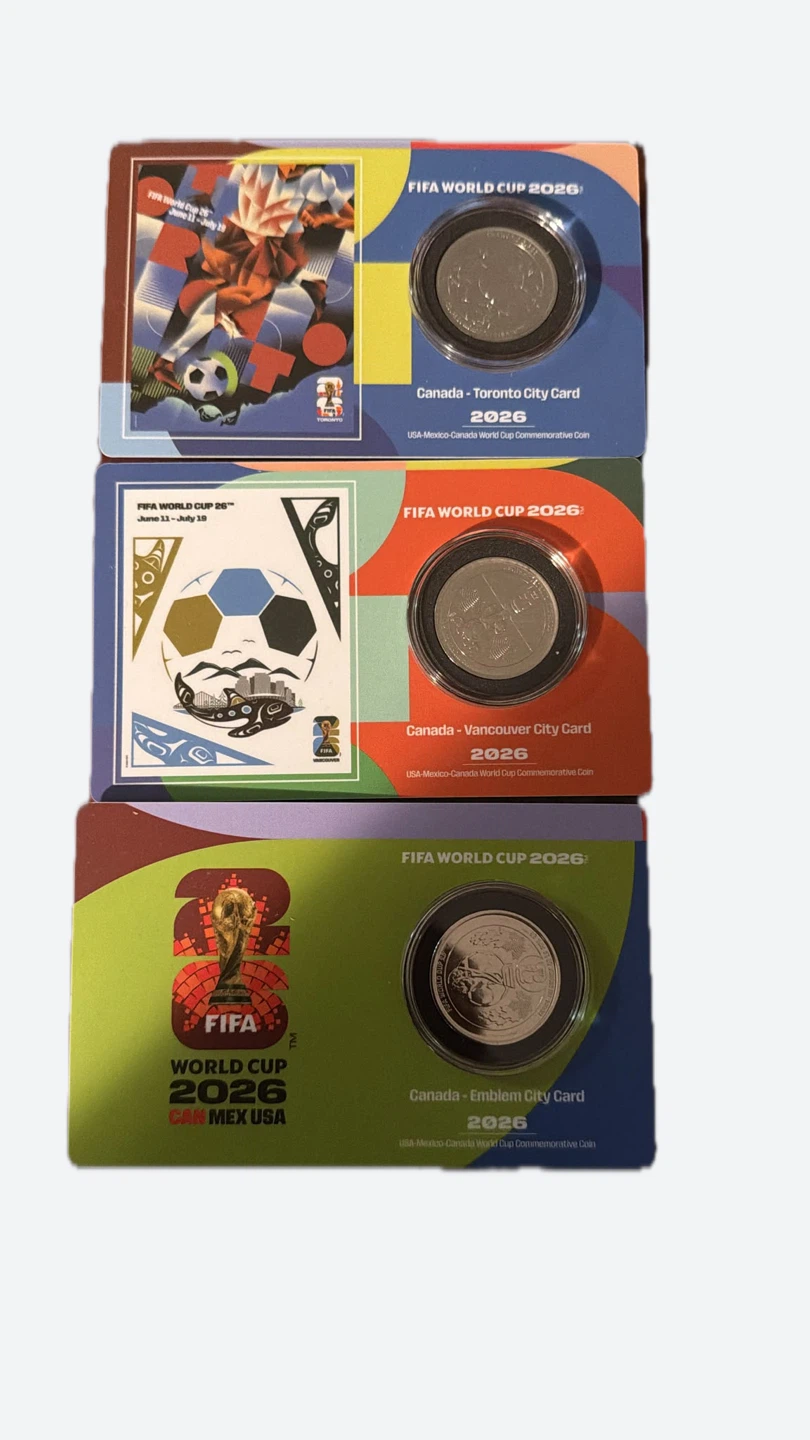 3 Royal Canadian Mint FIFA 2026 Commemorative Coins