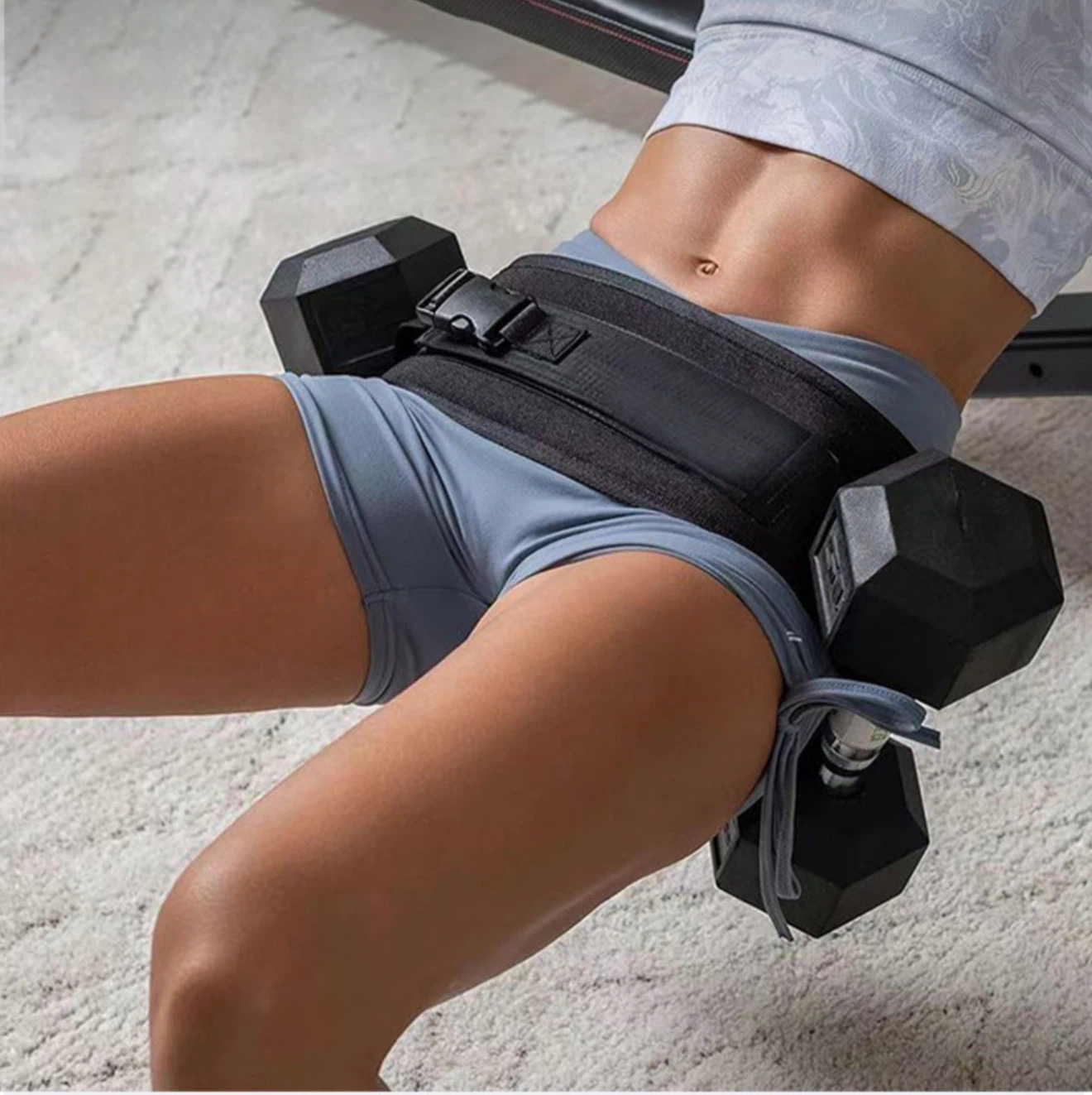 Black Padded nylon Support Belt