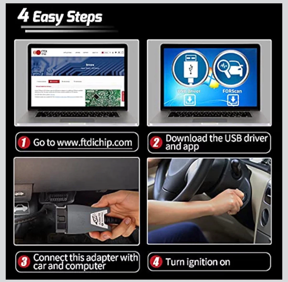 NEW - Vgate vLinker FS OBD2 USB Adapter