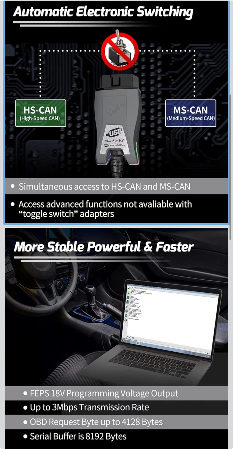NEW - Vgate vLinker FS OBD2 USB Adapter - photo 4