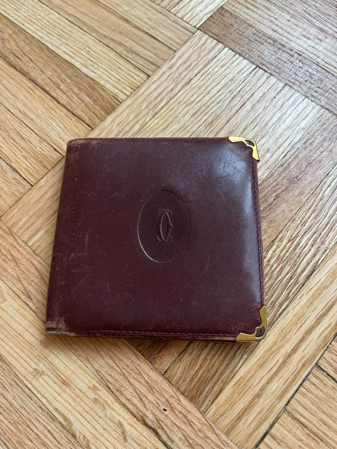 Must de Cartier Burgundy Leather Bifold Coin Wallet Authentic - photo 3