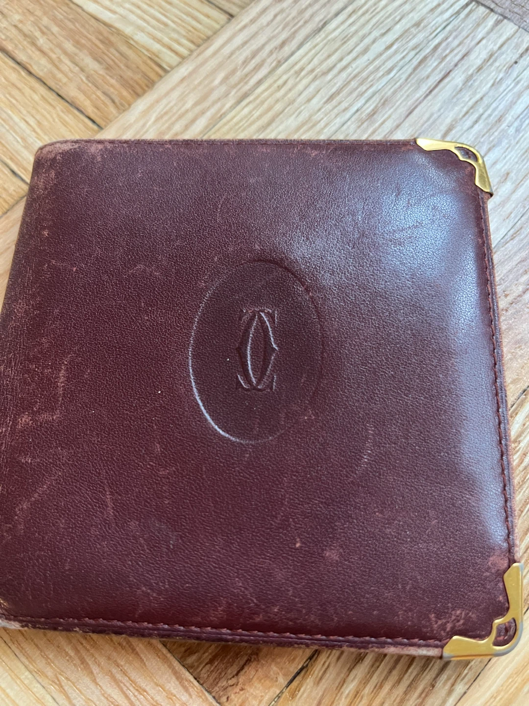 Must de Cartier Burgundy Leather Bifold Coin Wallet Authentic - photo 4