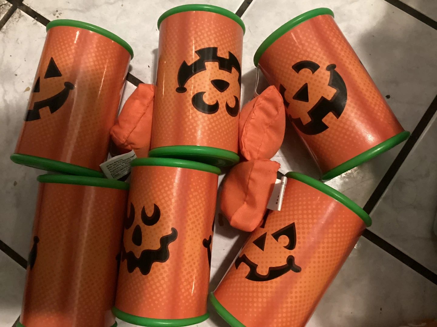Halloween Pumpkin Can Toss Game