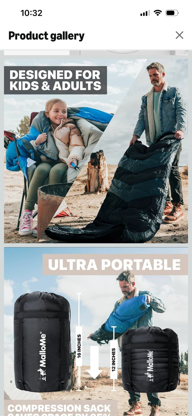 Brand New-MalloMe Sleeping Bag - photo 2