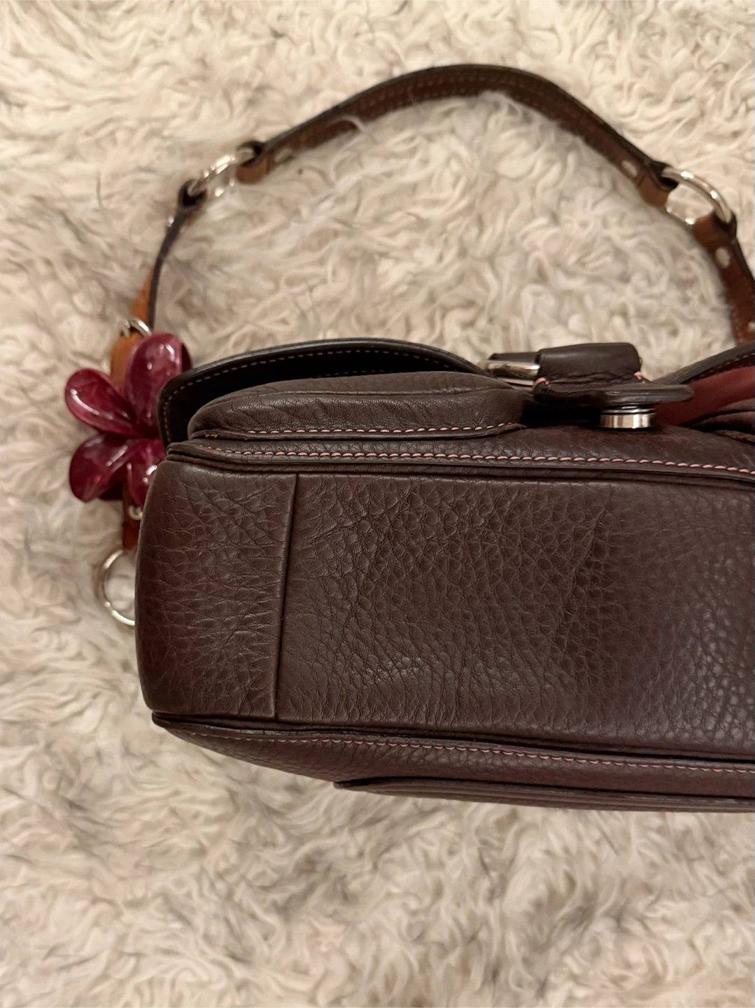 Coach Chelsea Pebbled Leather Flap Shoulder Bag - Brown - photo 3
