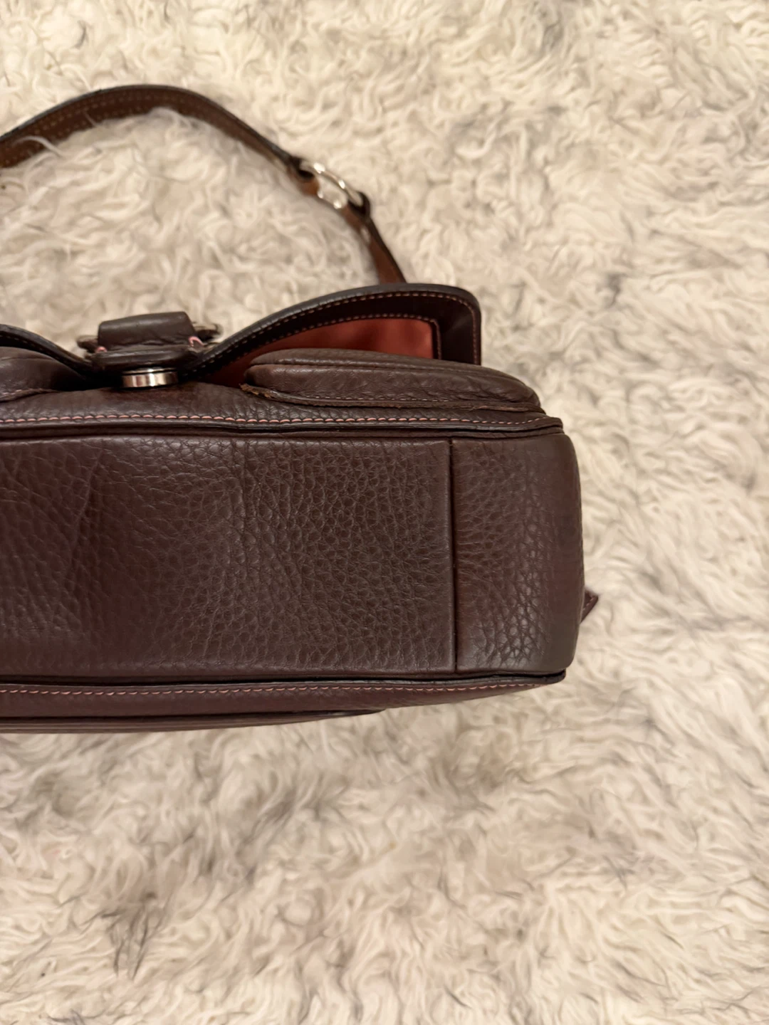 Coach Chelsea Pebbled Leather Flap Shoulder Bag - Brown - photo 4
