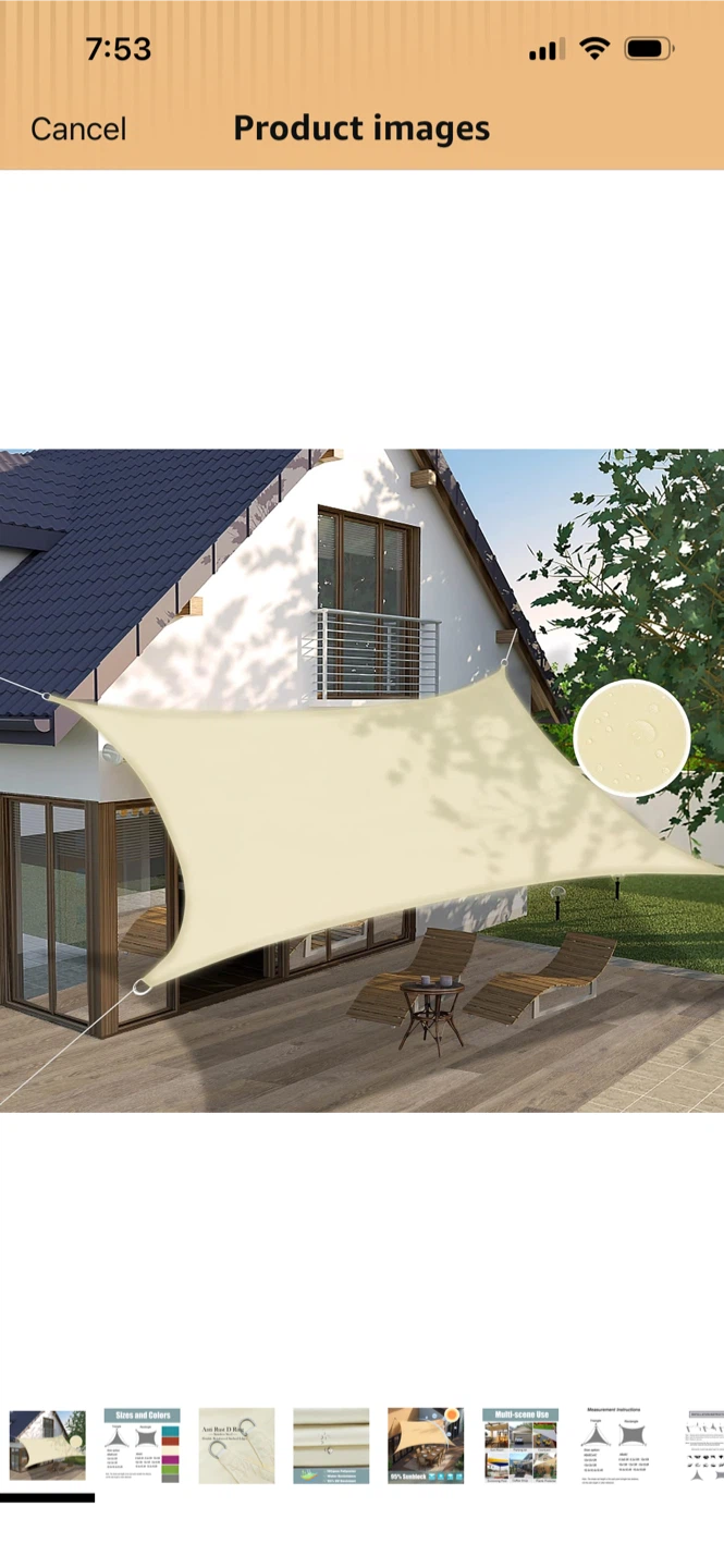 New-Sun Shade Sail Beige Large Size