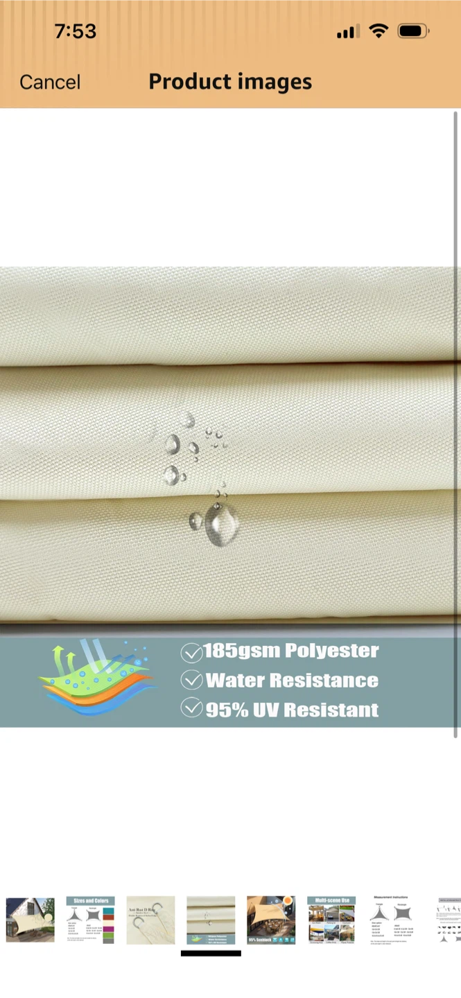 New-Sun Shade Sail Beige Large Size - photo 4