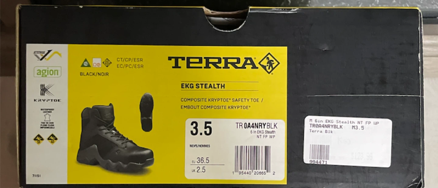 NEW Terra EKG Stealth Safety Work Boots Men’s 3.5 Women’s 5–5.5 - photo 3