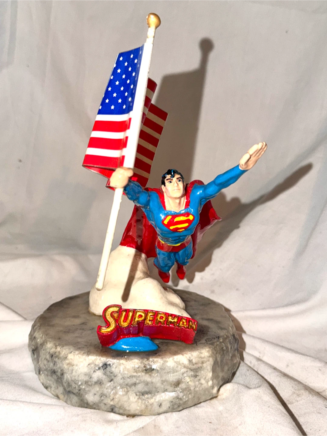 Vintage 1994 Superman Figurine proudly we wave dc comics Ron Lee