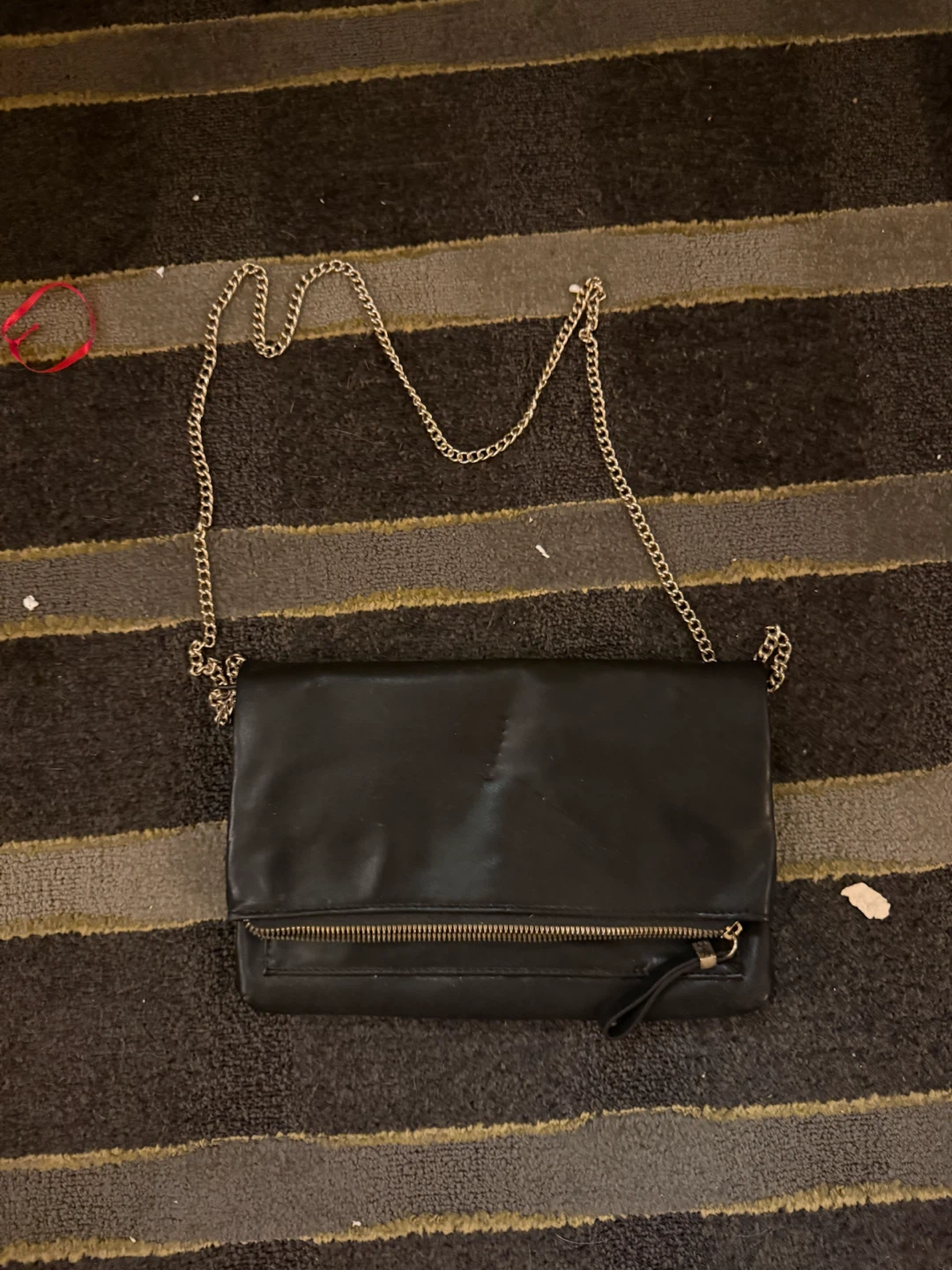 Black Foldover Crossbody Bag