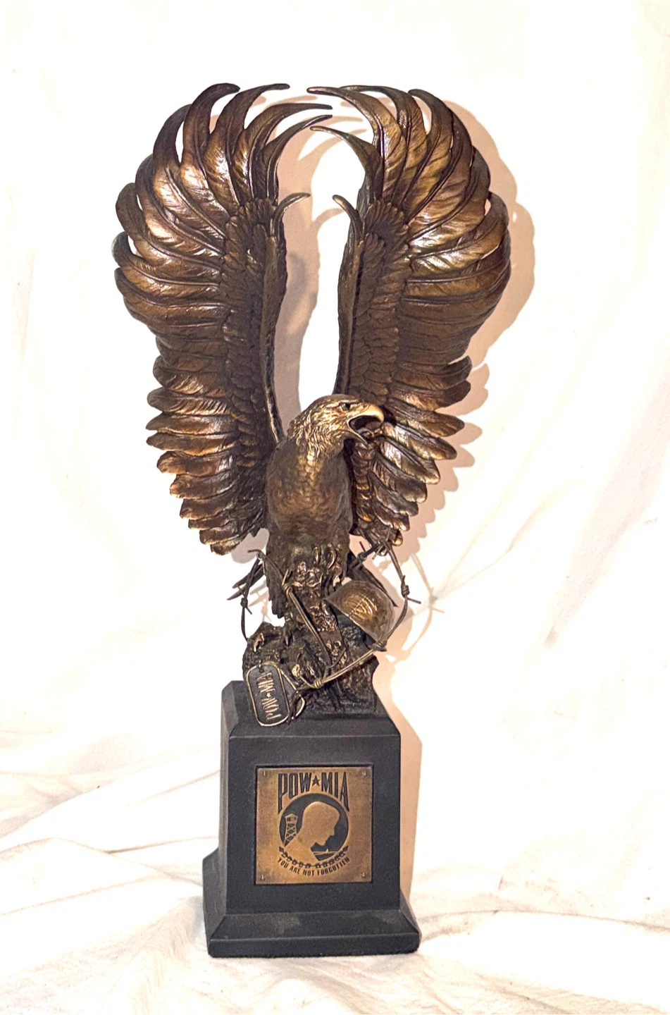 POW MIA Eagle Statue vintage military bronze sculpture