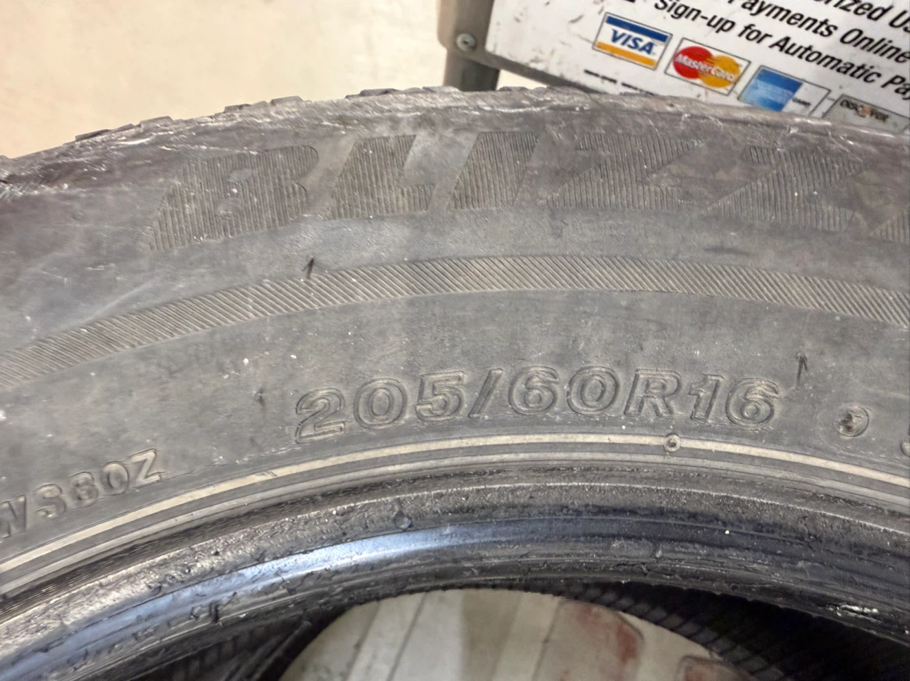 Bridgestone Blizzak 205/60R16 Winter Tires - photo 2