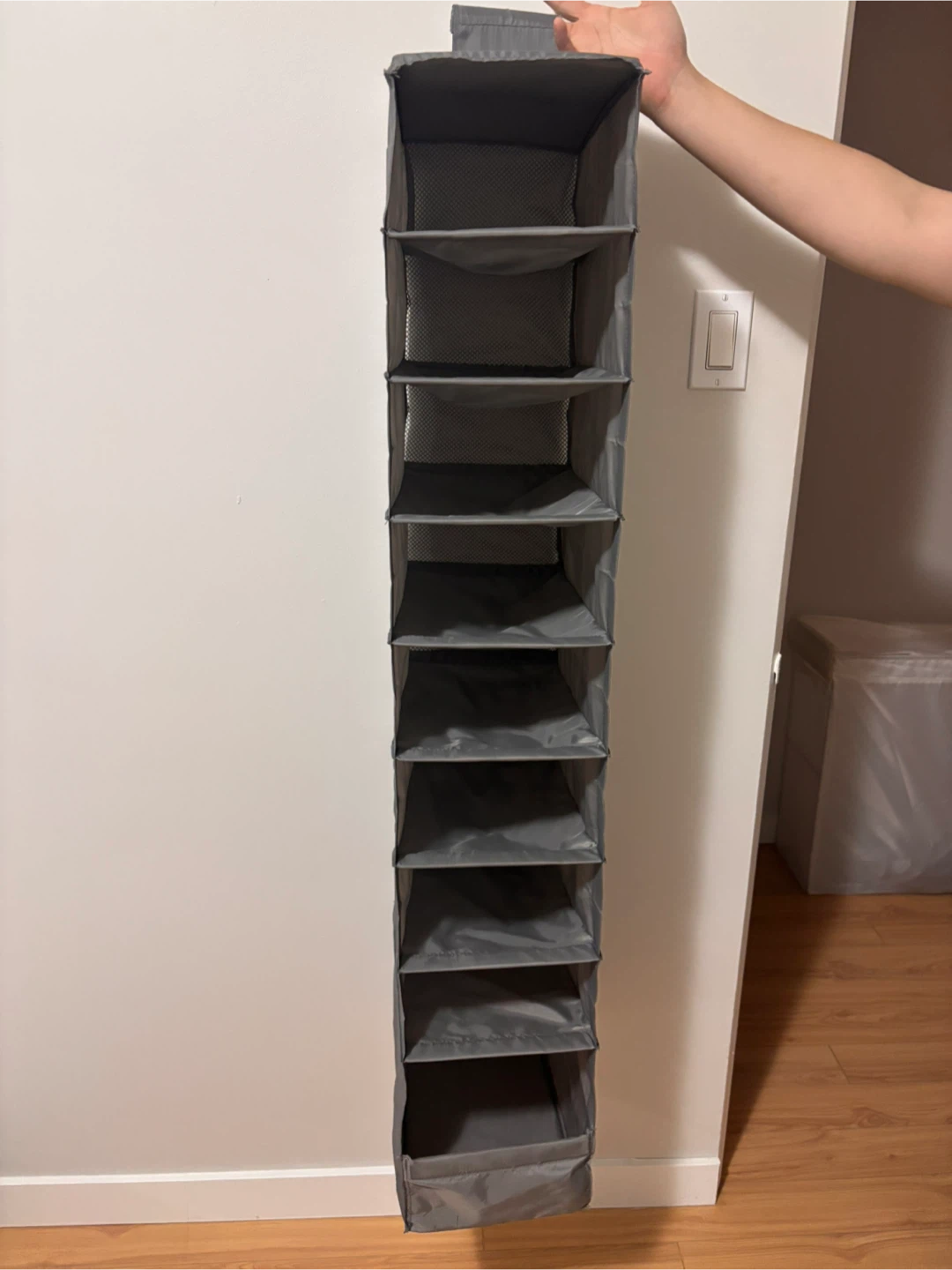 Grey Hanging Closet Organizer