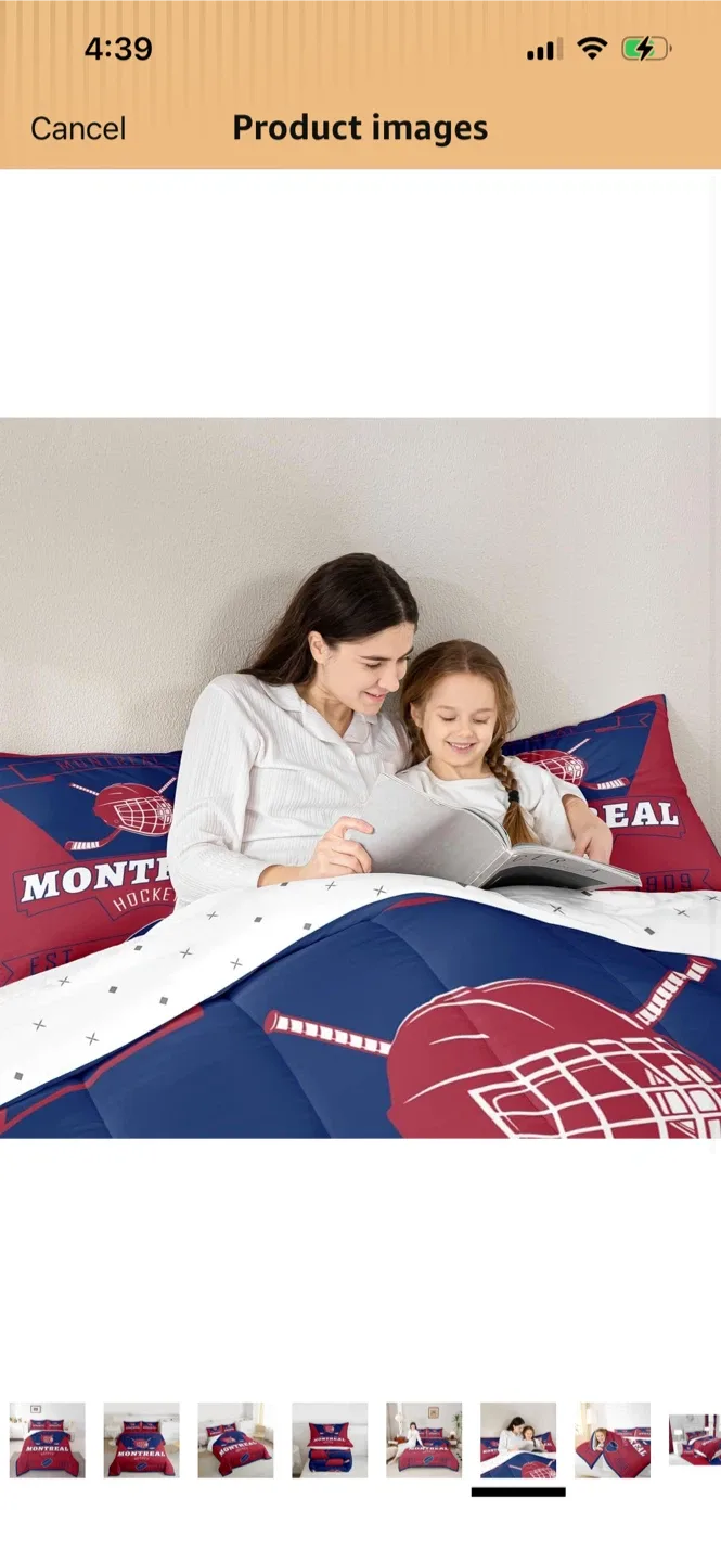Brand New-Montreal Hockey Themed 7 pcs Comforter Set