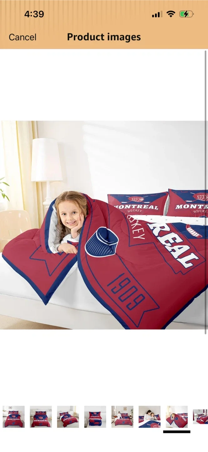 Brand New-Montreal Hockey Themed 7 pcs Comforter Set - photo 4