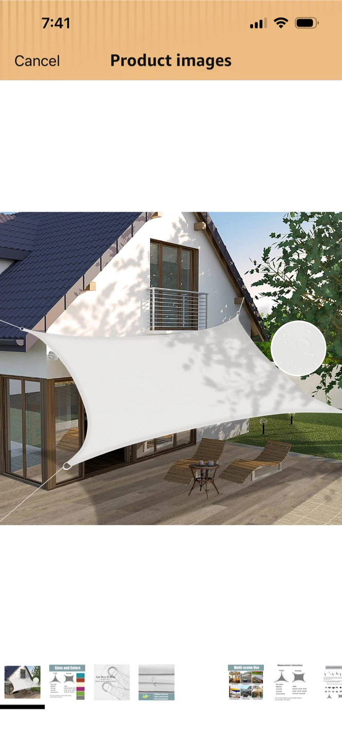 New-White 10'x10' Square Sun Shade Sail