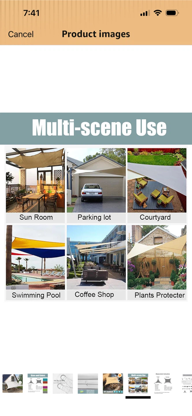 New-White 10'x10' Square Sun Shade Sail - photo 5