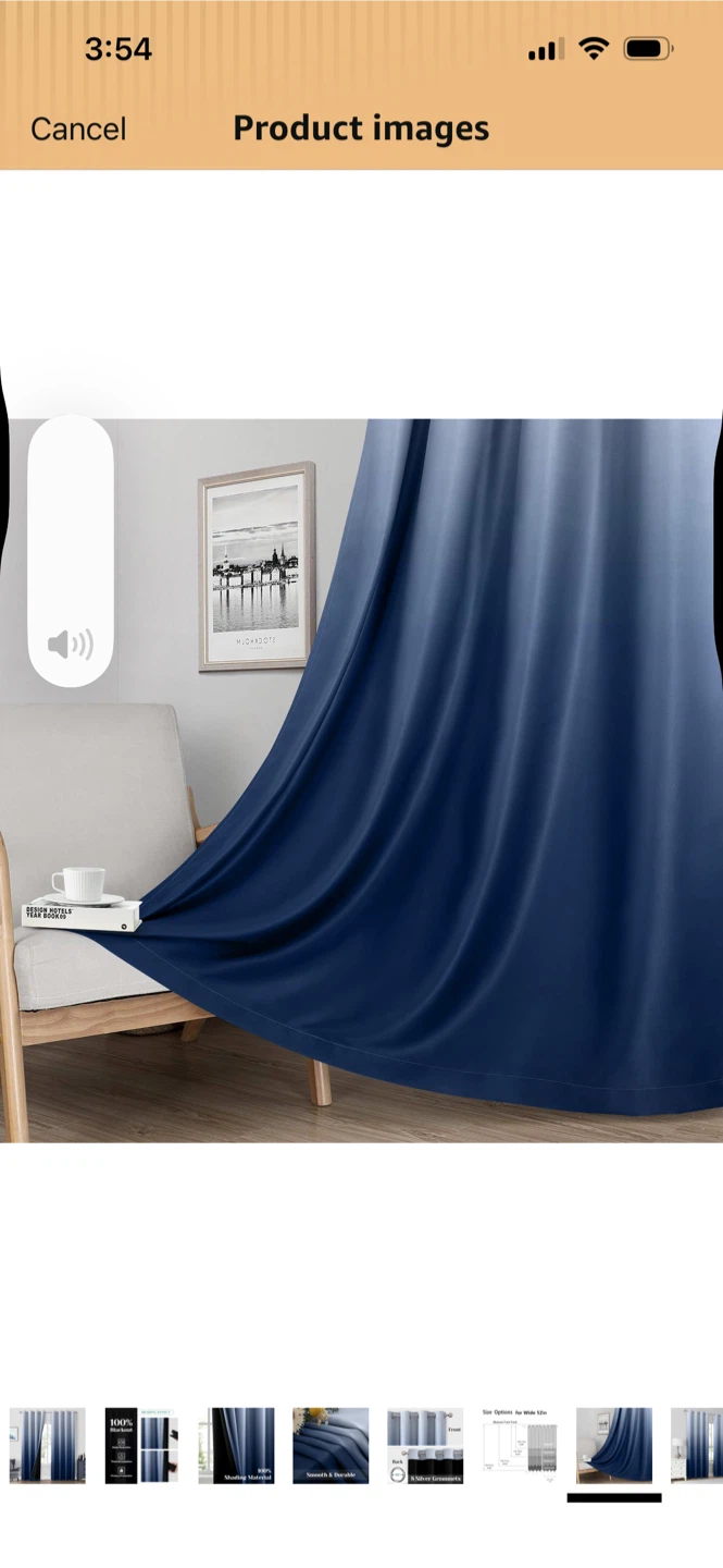 New-HOMEIDEAS Navy Blue 💯 %Blackout Curtains - photo 2