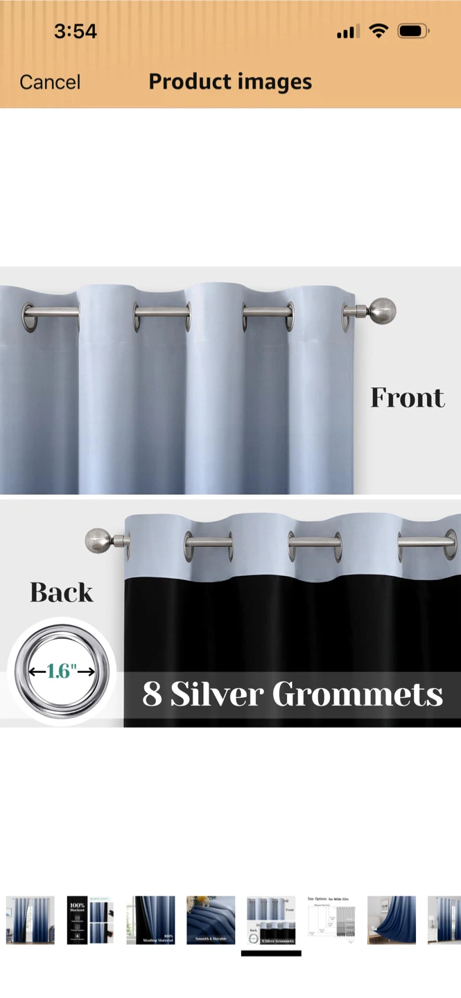 New-HOMEIDEAS Navy Blue 💯 %Blackout Curtains - photo 3