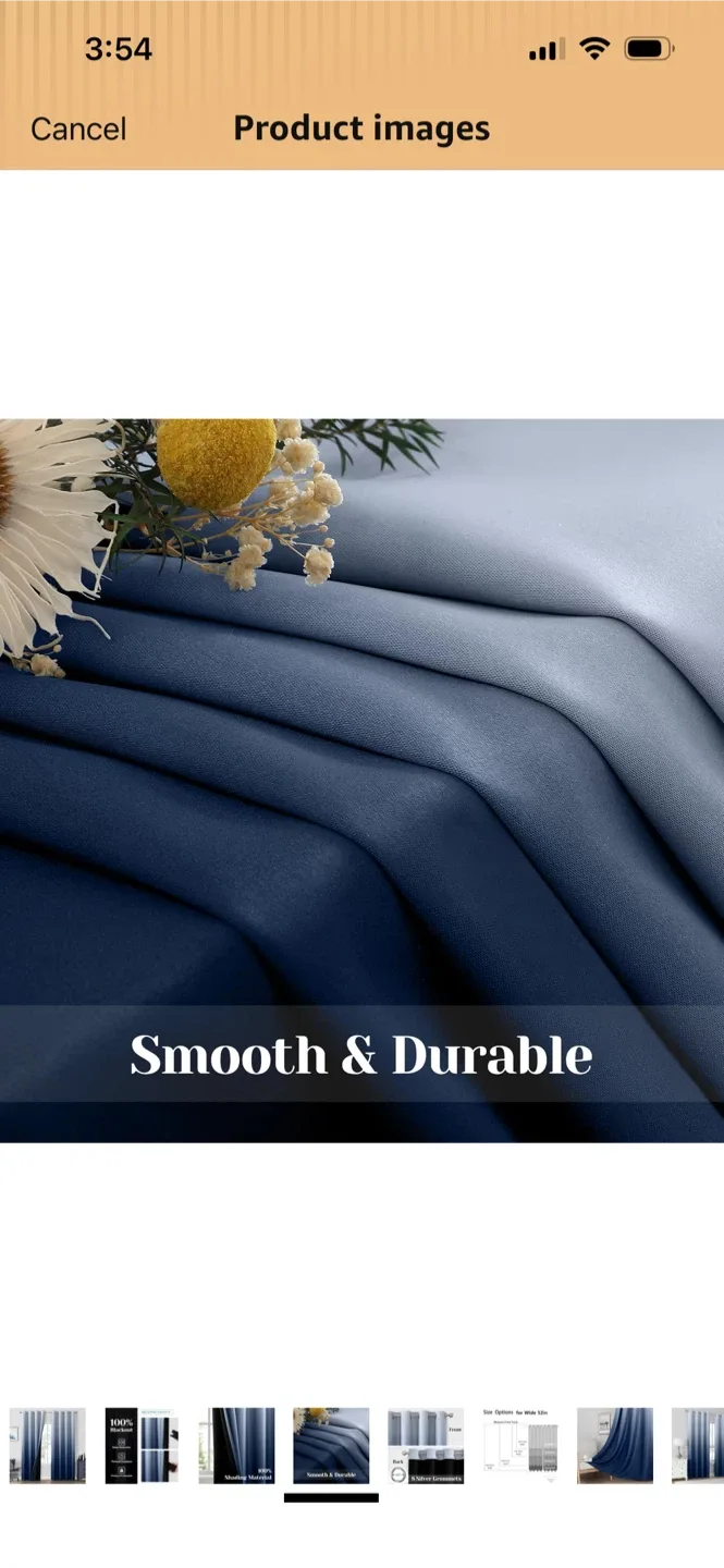New-HOMEIDEAS Navy Blue 💯 %Blackout Curtains - photo 4