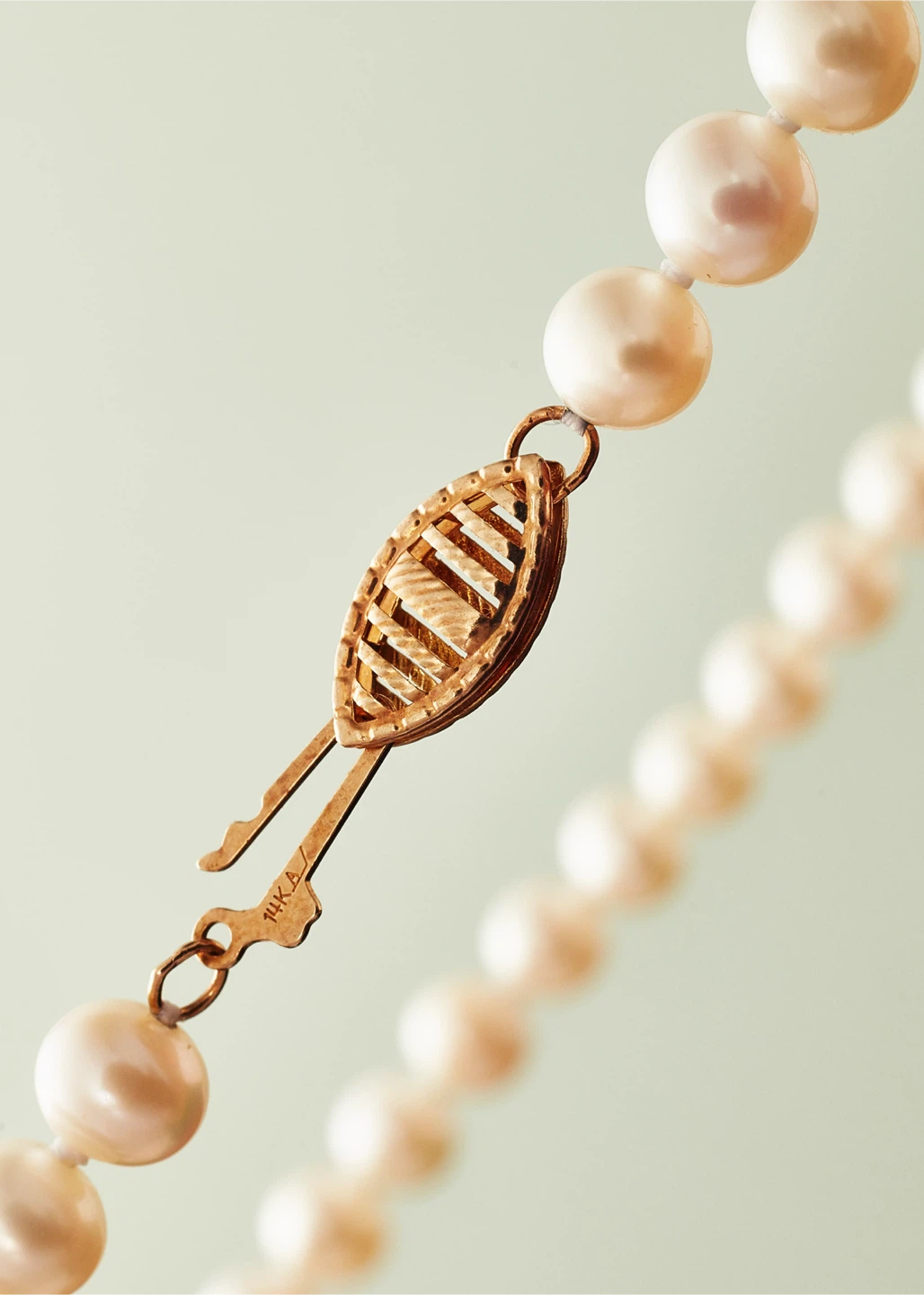 Vintage 14K Yellow Gold Akoya Cultured Pearl Strand Necklace - photo 3
