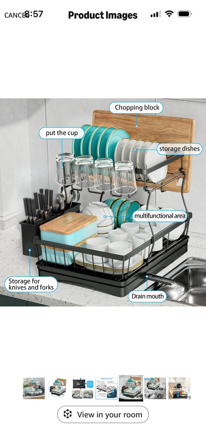 New-Two-tier metal dish drying rack - photo 2