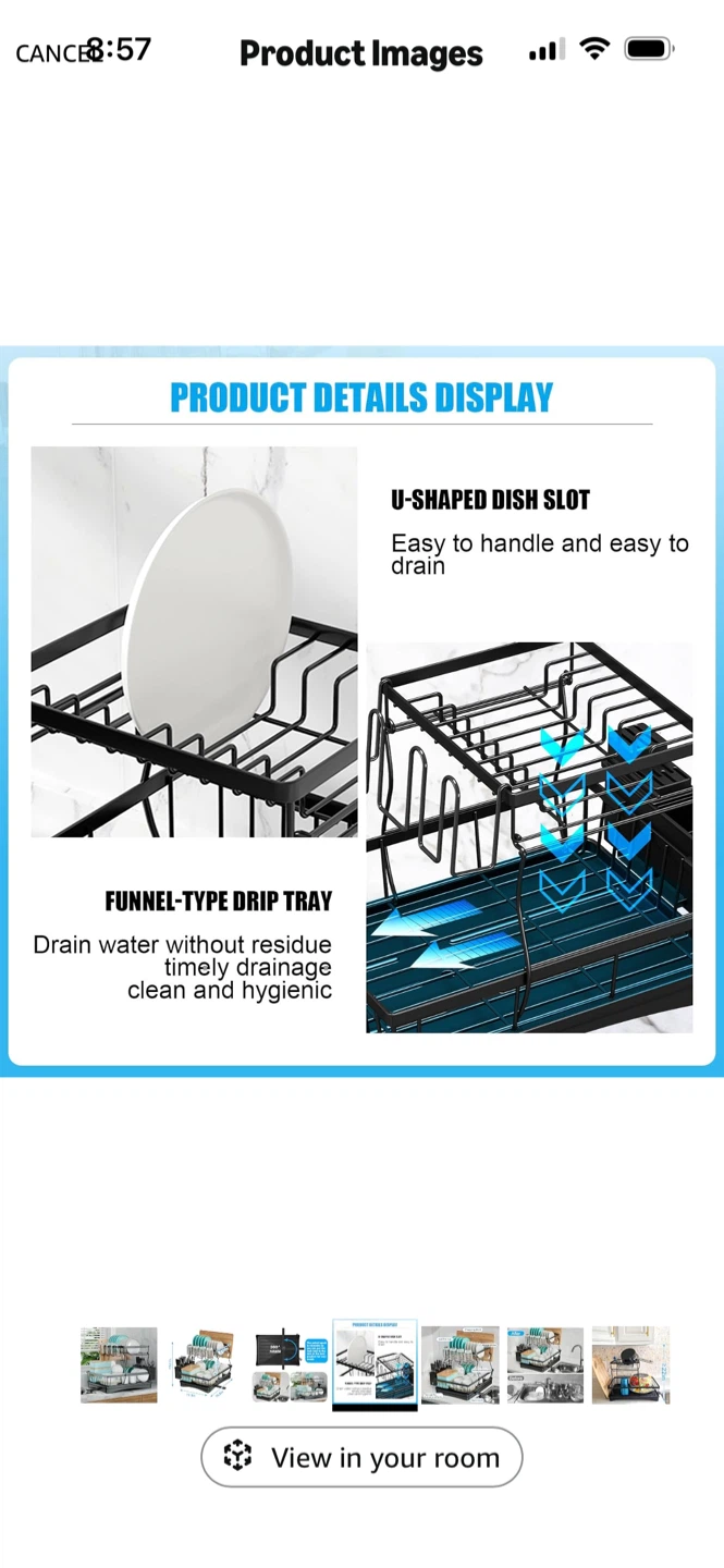 New-Two-tier metal dish drying rack - photo 3