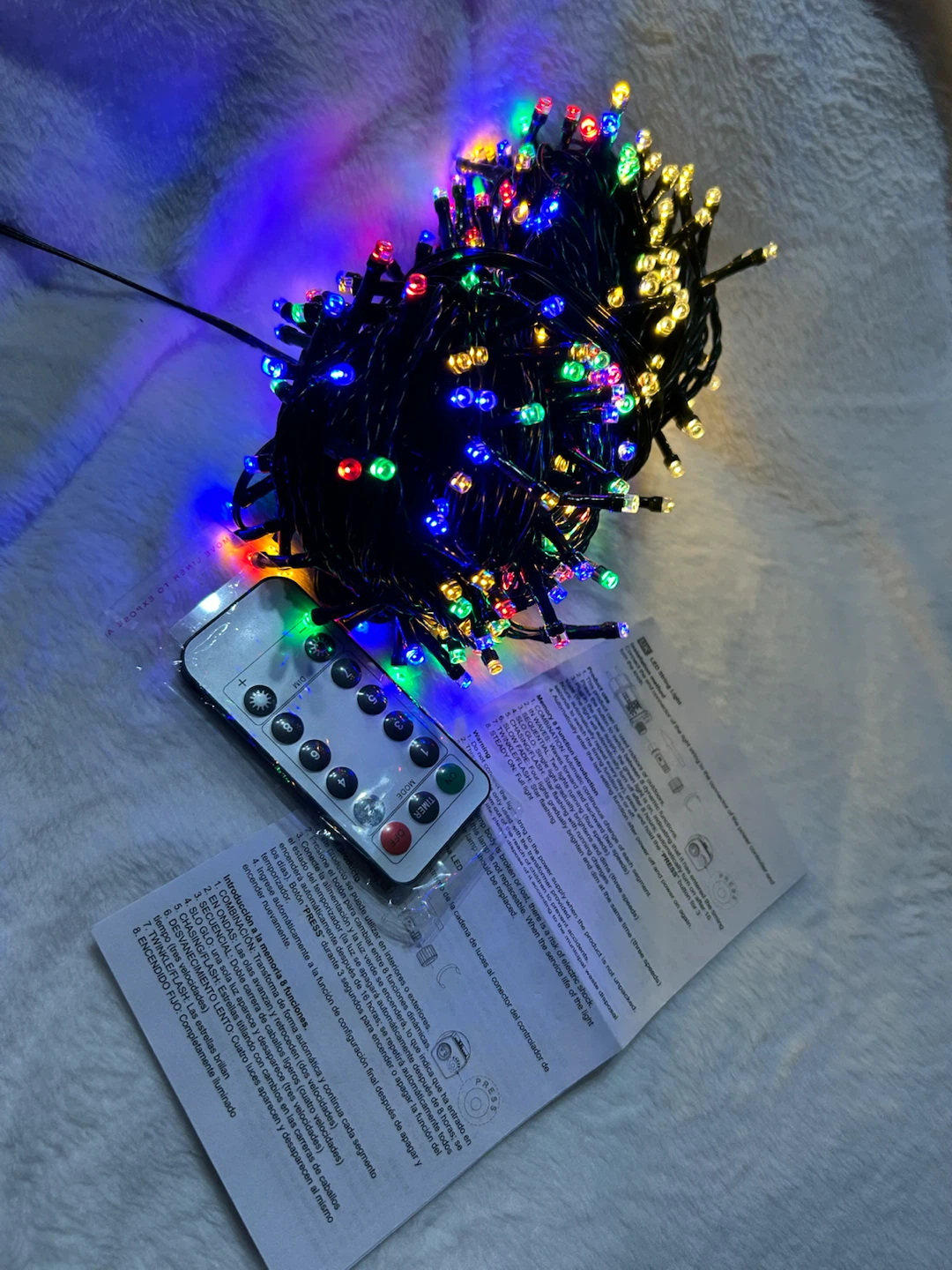 New-300 LED Multi-Colour String Lights with Remote