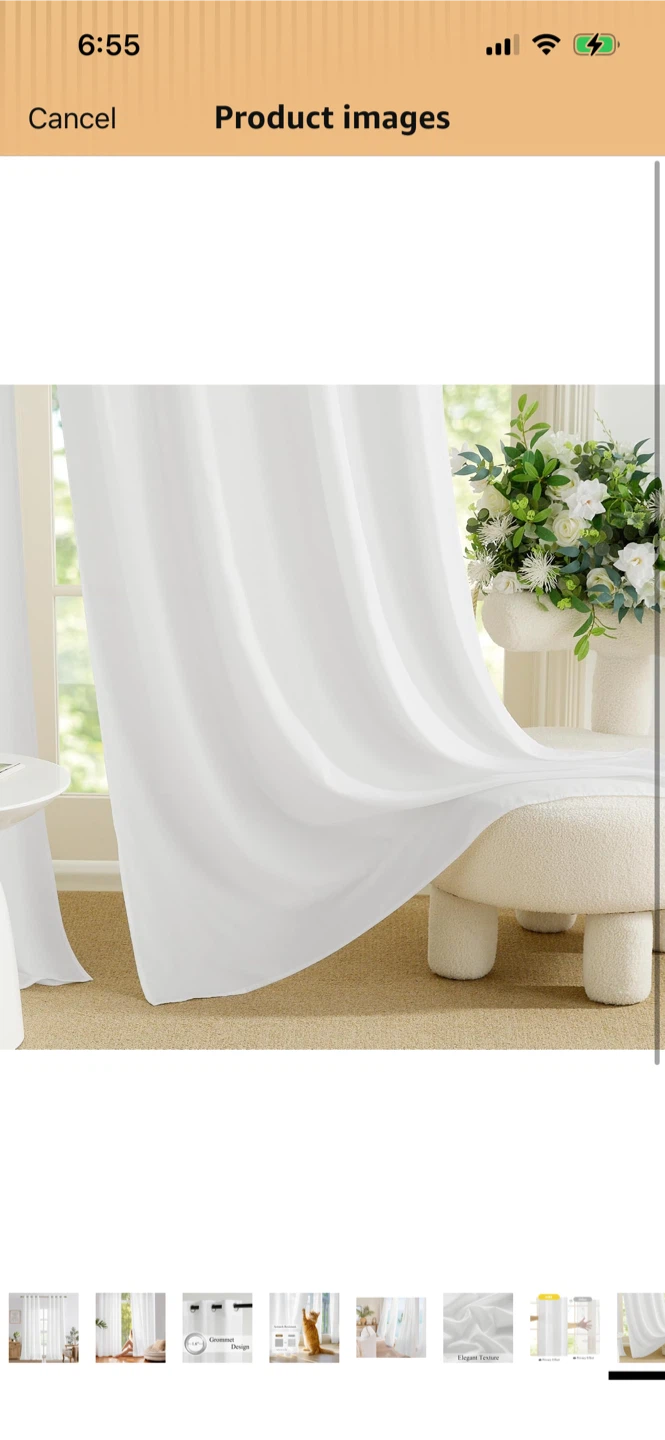 Brand new-White Grommet Curtains - photo 3
