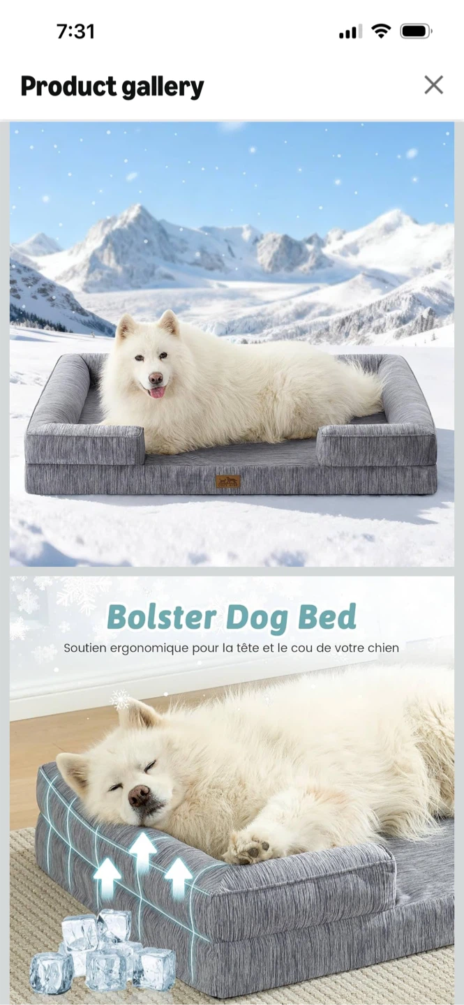 New -large size Cozy Kiss Bolster Dog Bed