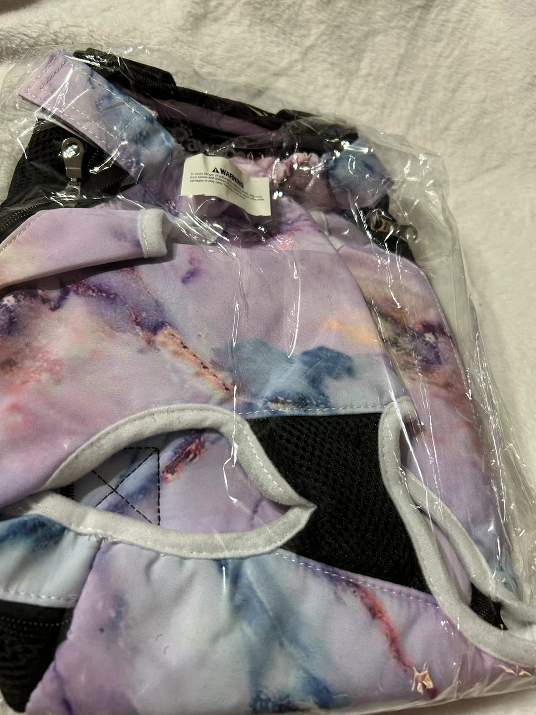 New-Pawaboo Pet Carrier Backpack Purple Marble