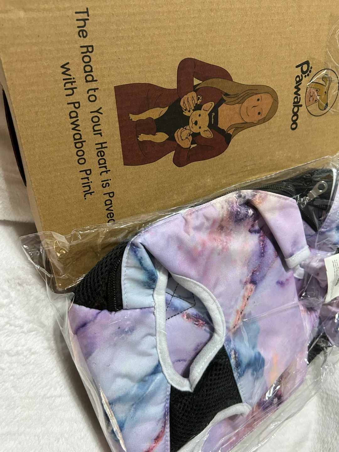 New-Pawaboo Pet Carrier Backpack Purple Marble - photo 2