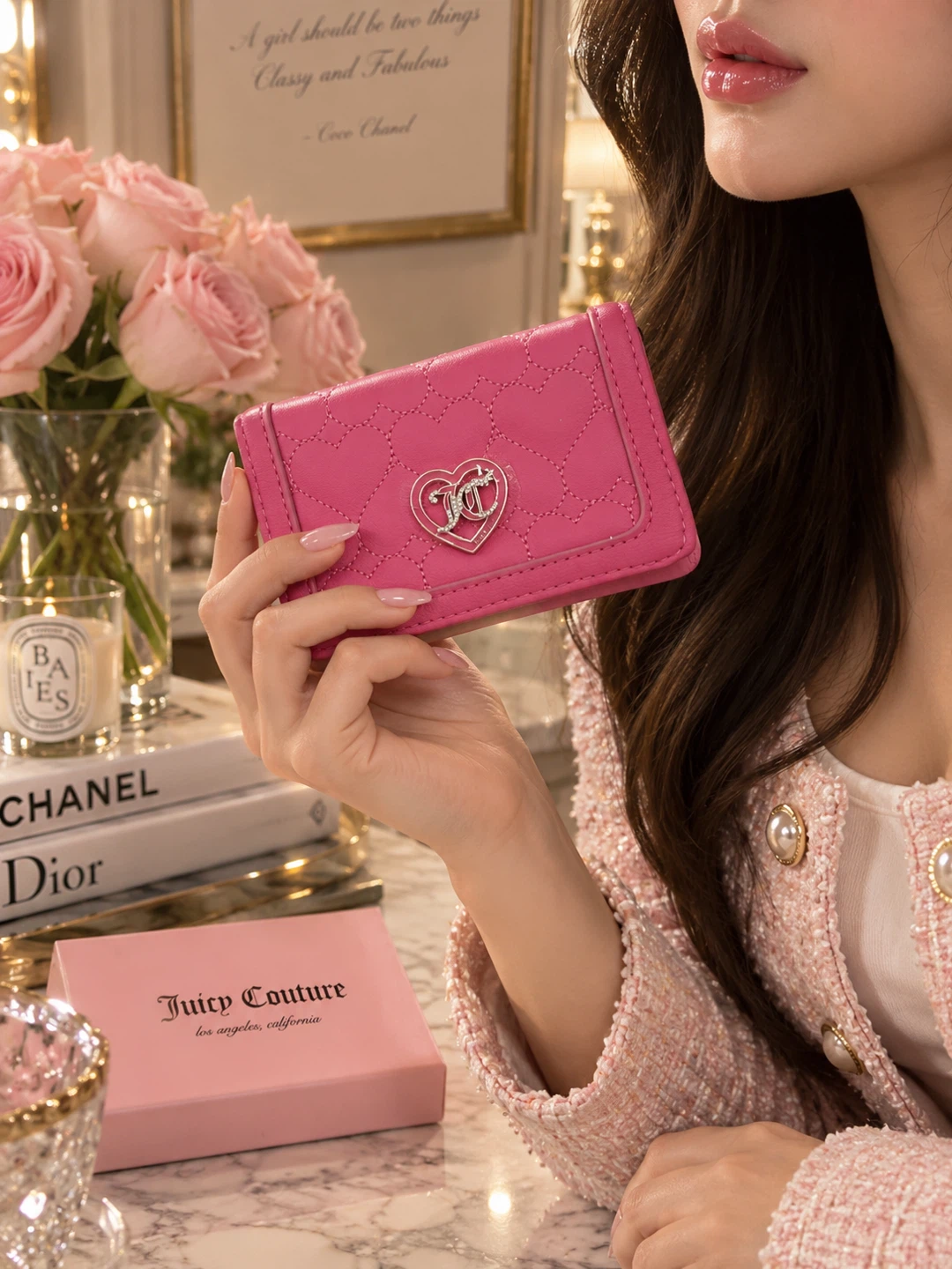 Juicy Couture Flawless Heart Quilted Bifold Wallet NWT - photo 2