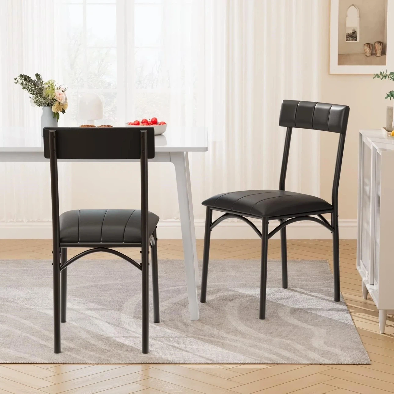 Black upholstered dining chairs - BRAND NEW IN BOX