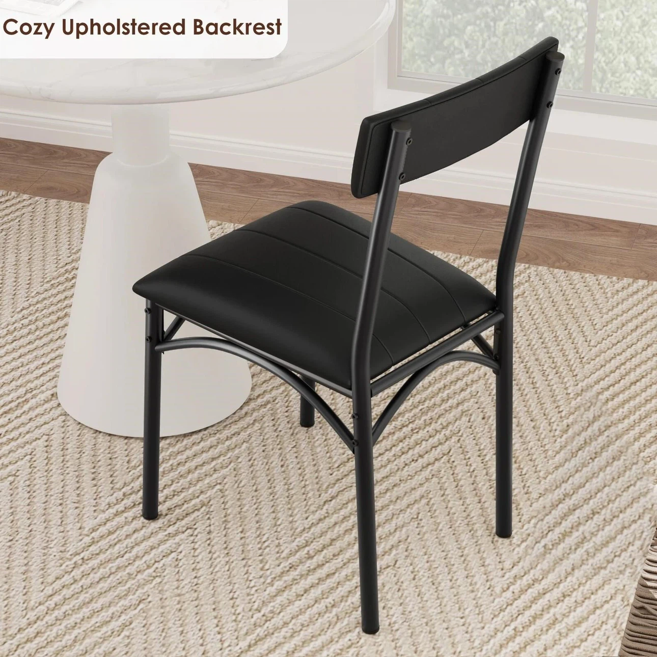 Black upholstered dining chairs - BRAND NEW IN BOX - photo 2
