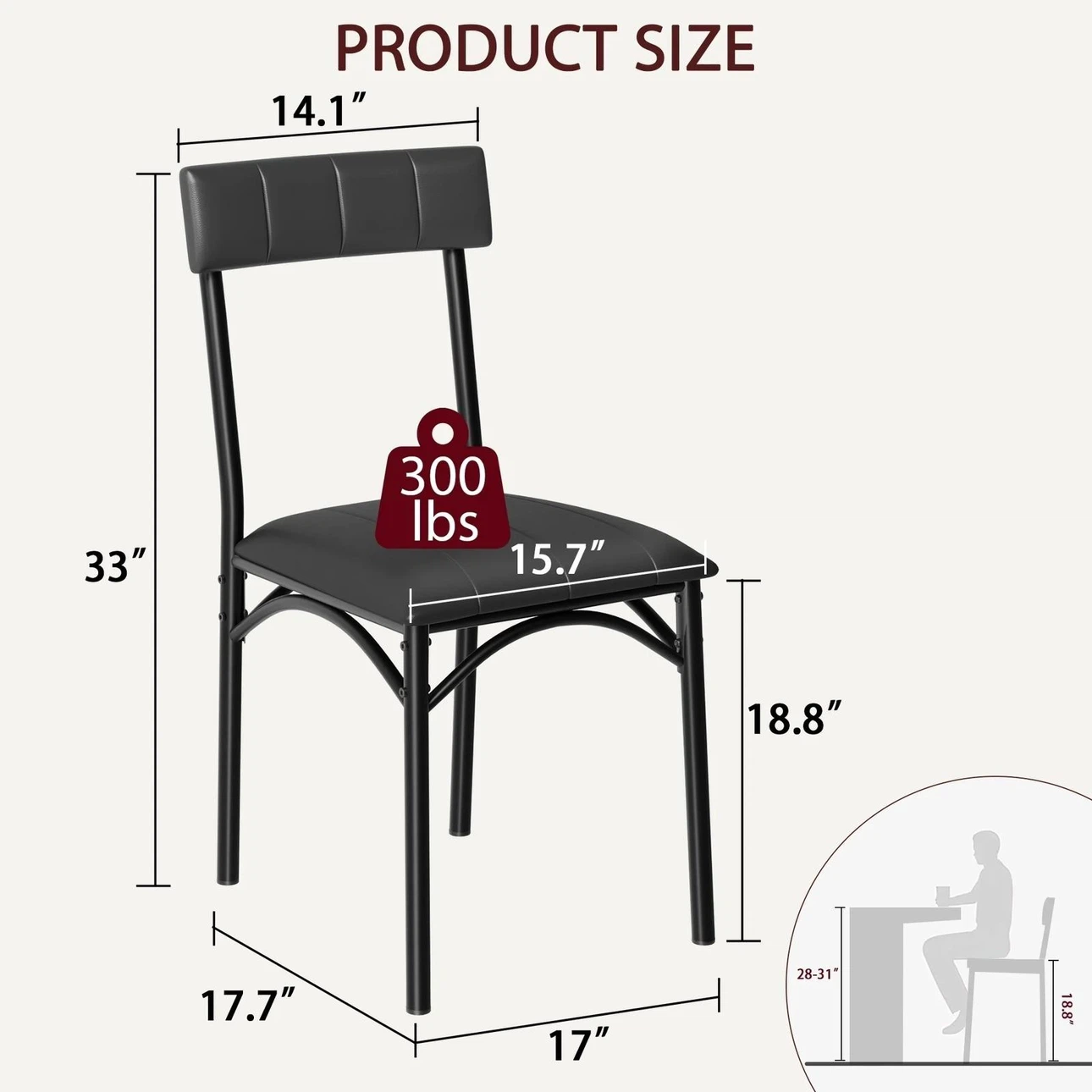 Black upholstered dining chairs - BRAND NEW IN BOX - photo 3