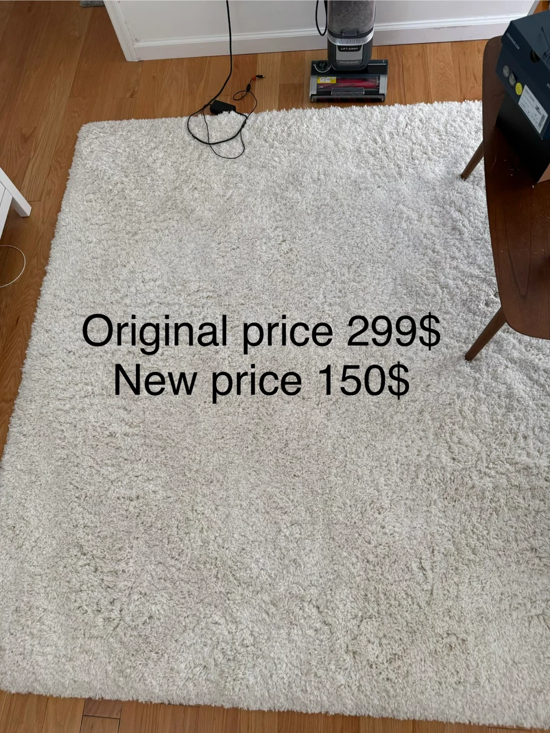 IKEA VOLLERSLEV High Pile Rug, White