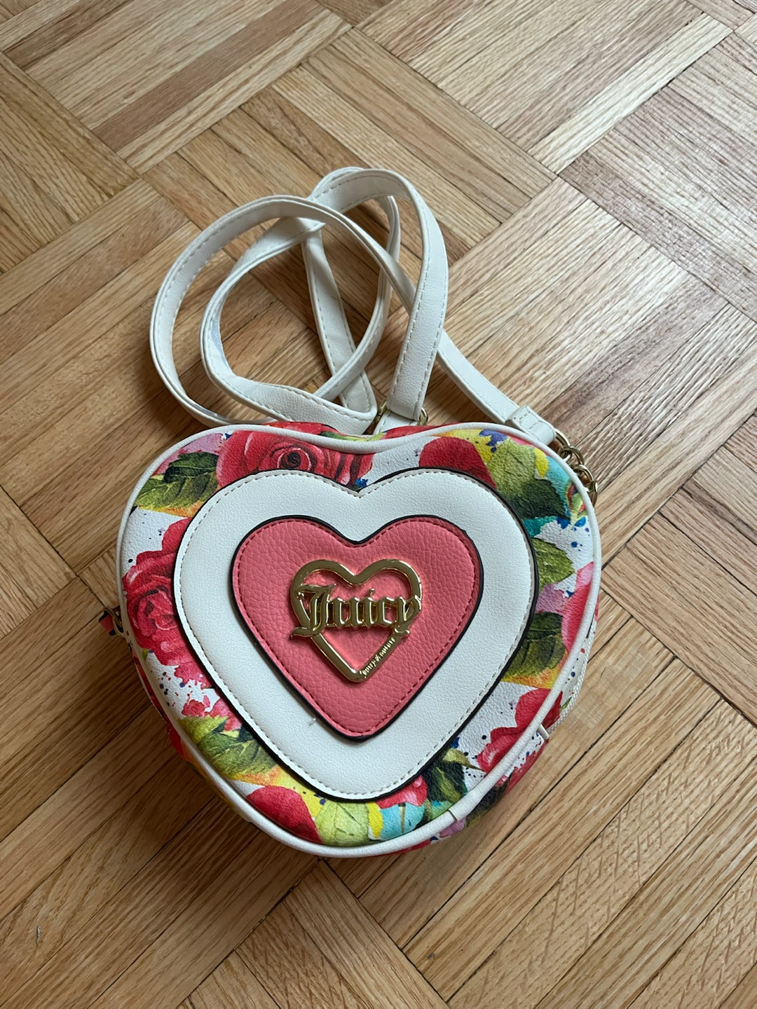 Juicy Couture A Little Piece of Heart Floral Crossbody Bag Y2K - photo 3
