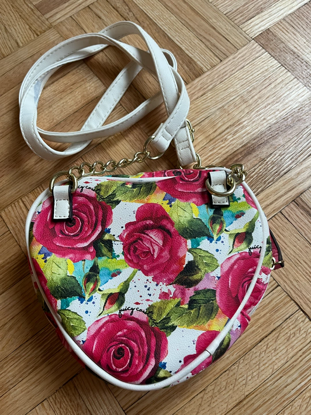 Juicy Couture A Little Piece of Heart Floral Crossbody Bag Y2K - photo 5