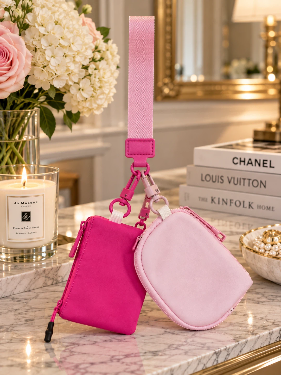 Pink 3-Piece Dual Pouch Wristlet Wallet Set – Brand New - photo 2