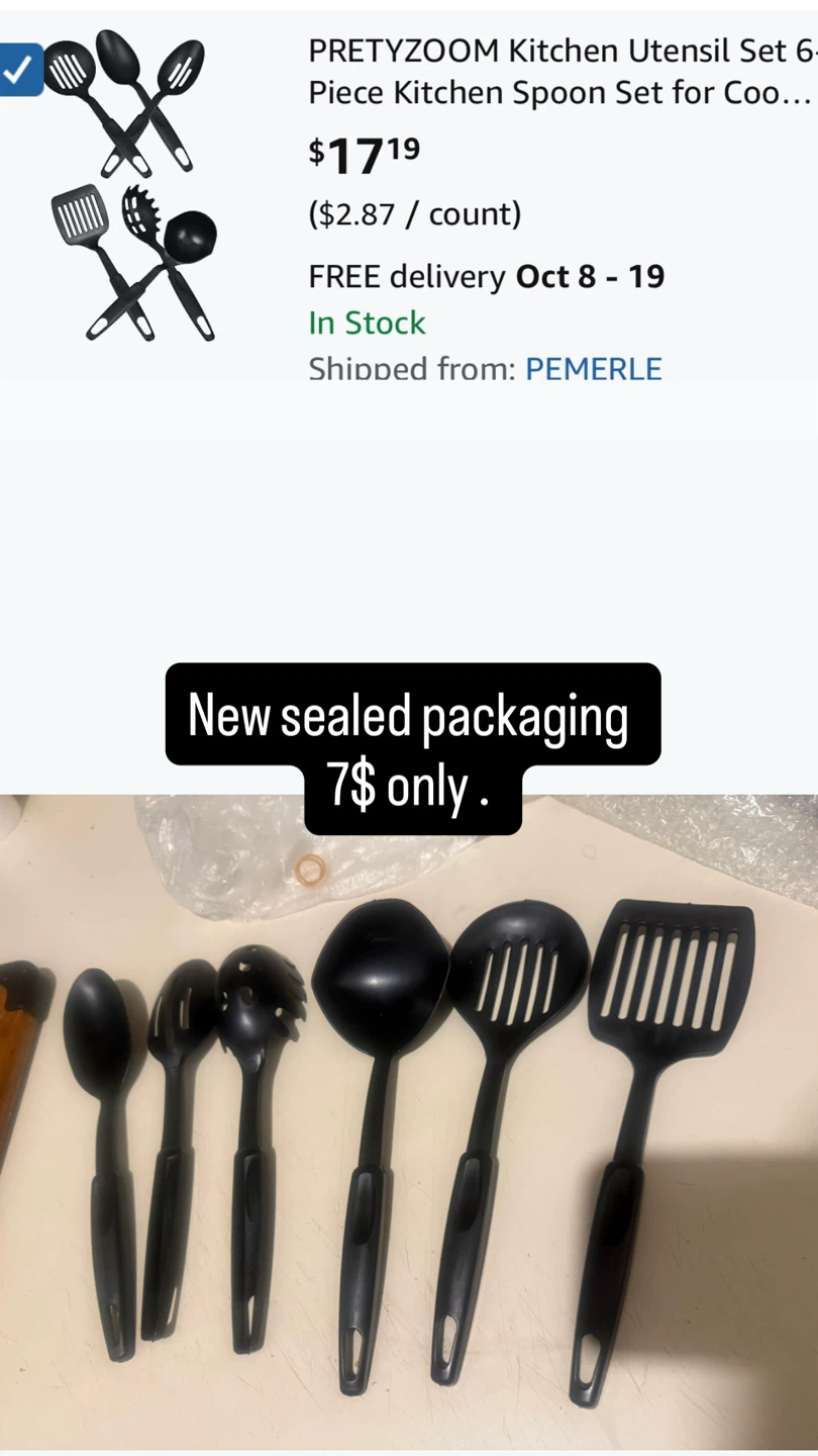 6-Piece Black Kitchen Utensil Set