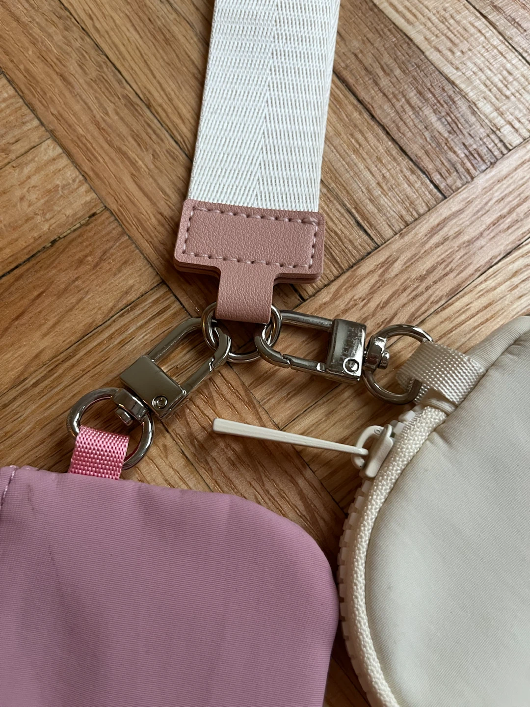 Dusty Pink & Cream Dual Pouch Wristlet Wallet Set – New - photo 4