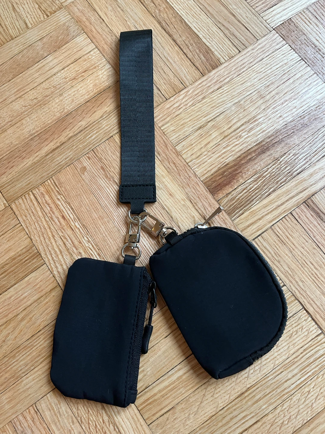 Black Dual Pouch Wristlet Wallet Keychain – Brand New - photo 3